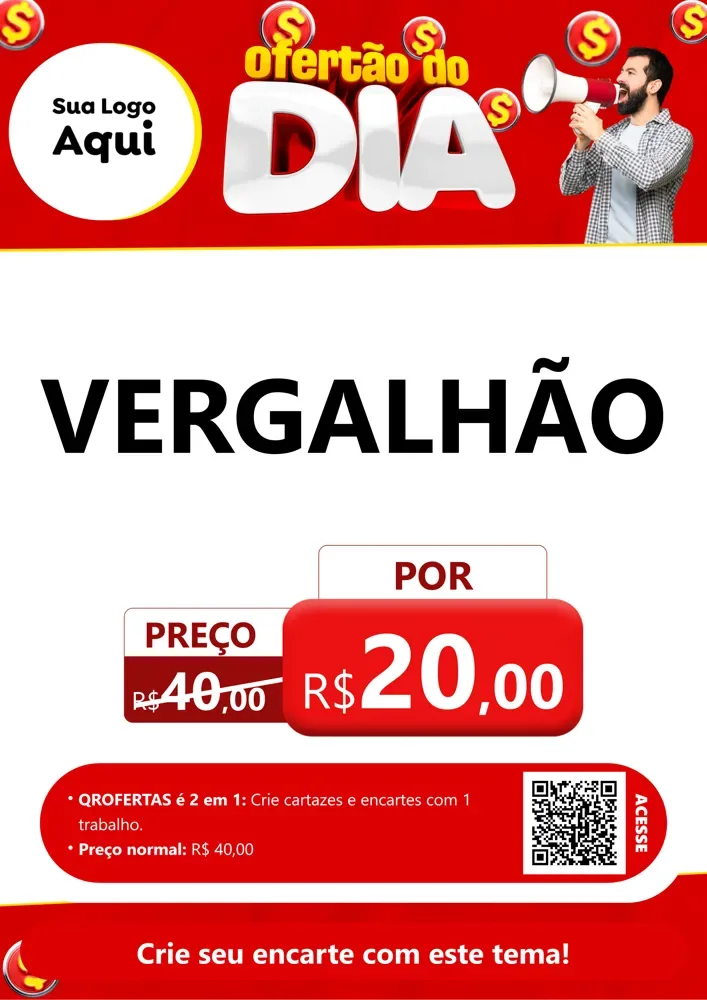 Modelo de Cartaz para Cartaz A4 Vertical com o tema Ofertão do dia para Ferragens