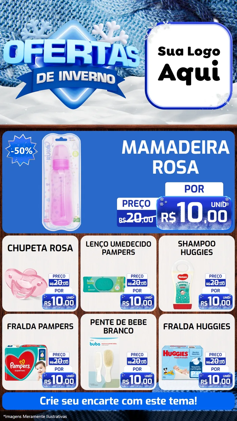 Modelo de Rede Social para Stories com o tema Ofertas de Inverno para Bebês