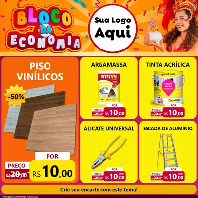Modelo de Rede Social para Feed Facebook com o tema Bloco da Economia para Material para Construção