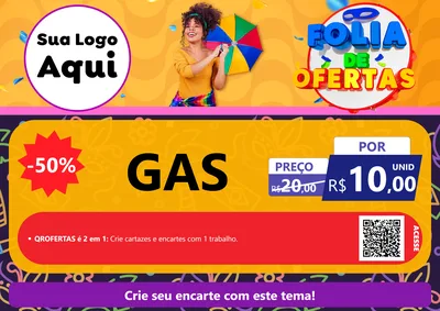 Modelo de Cartaz para Cartaz A4 Horizontal com o tema Folia de Ofertas para Água e gás