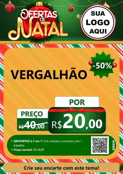 Modelo de Cartaz para Cartaz A4 Vertical com o tema Ofertas de Natal para Ferragens