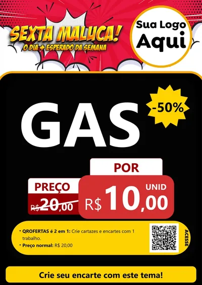 Modelo de Cartaz para Cartaz A4 Vertical com o tema Sexta Maluca! para Água e gás