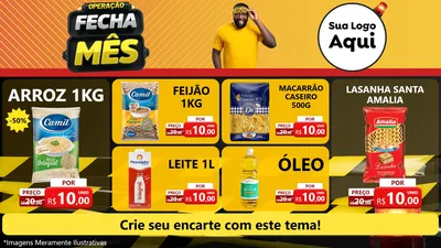 Modelo de TV para TV Horizontal com o tema Operação Fecha Mês para Supermercado