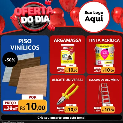 Modelo de Rede Social para Feed Facebook com o tema Oferta do Dia para Material para Construção