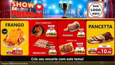 Modelo de TV para TV Horizontal com o tema Show de Prêmios para Assados