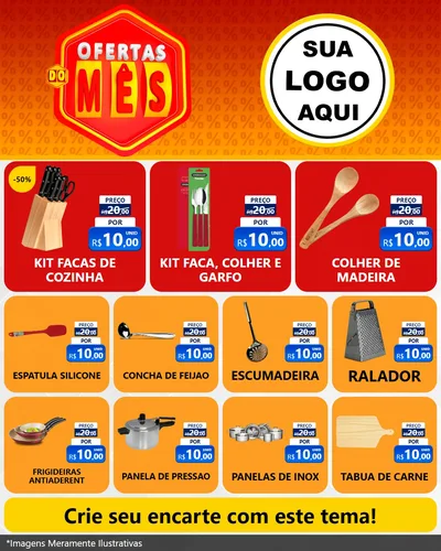 Modelo de Rede Social para Feed Instagram com o tema Ofertas do Mês para Utilidades Domésticas