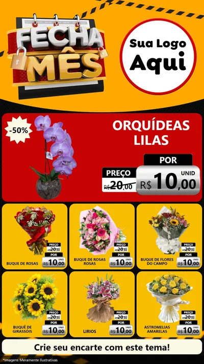 Modelo de Rede Social para Stories com o tema Fecha Mês para Floricultura e jardim