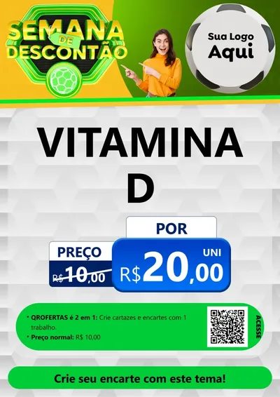 Modelo de Cartaz para Cartaz A4 Vertical com o tema Semana de Descontão - Copa para Farmácia