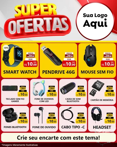 Modelo de Rede Social para Feed Instagram com o tema Super Ofertas para Informática