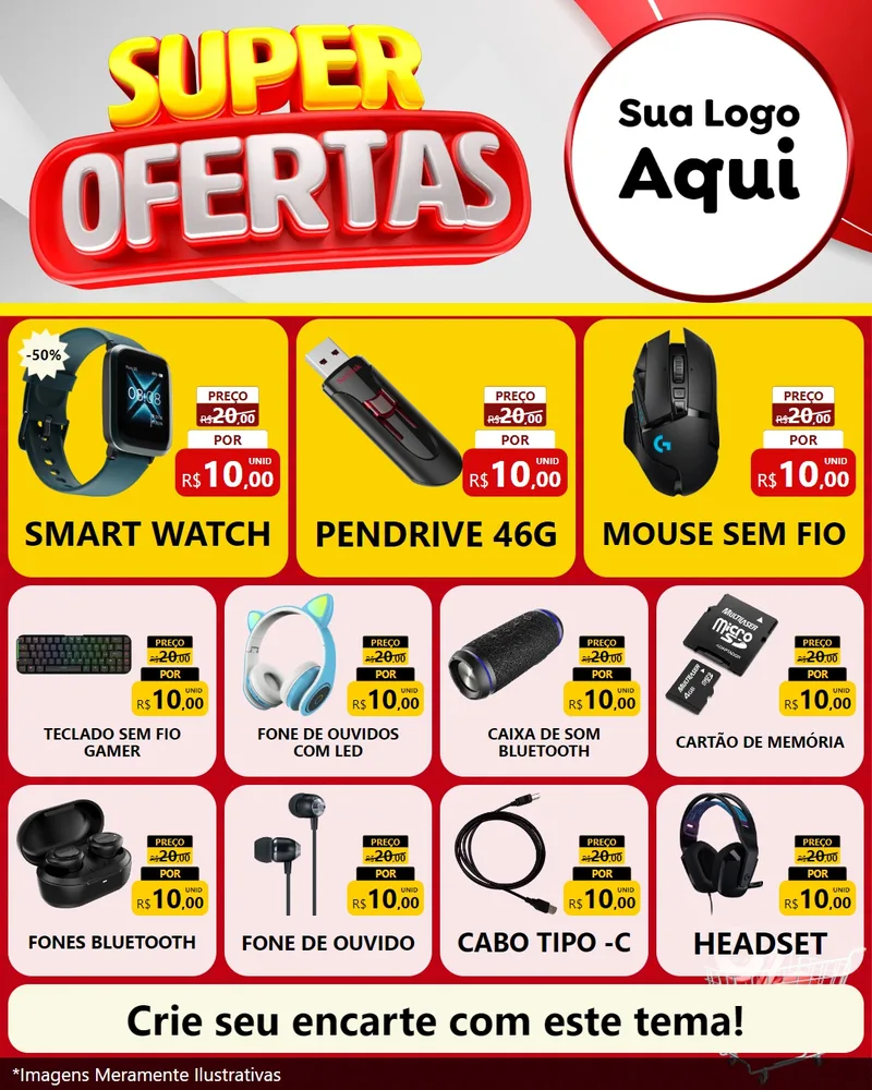 Modelo de Rede Social para Feed Instagram com o tema Super Ofertas para Informática