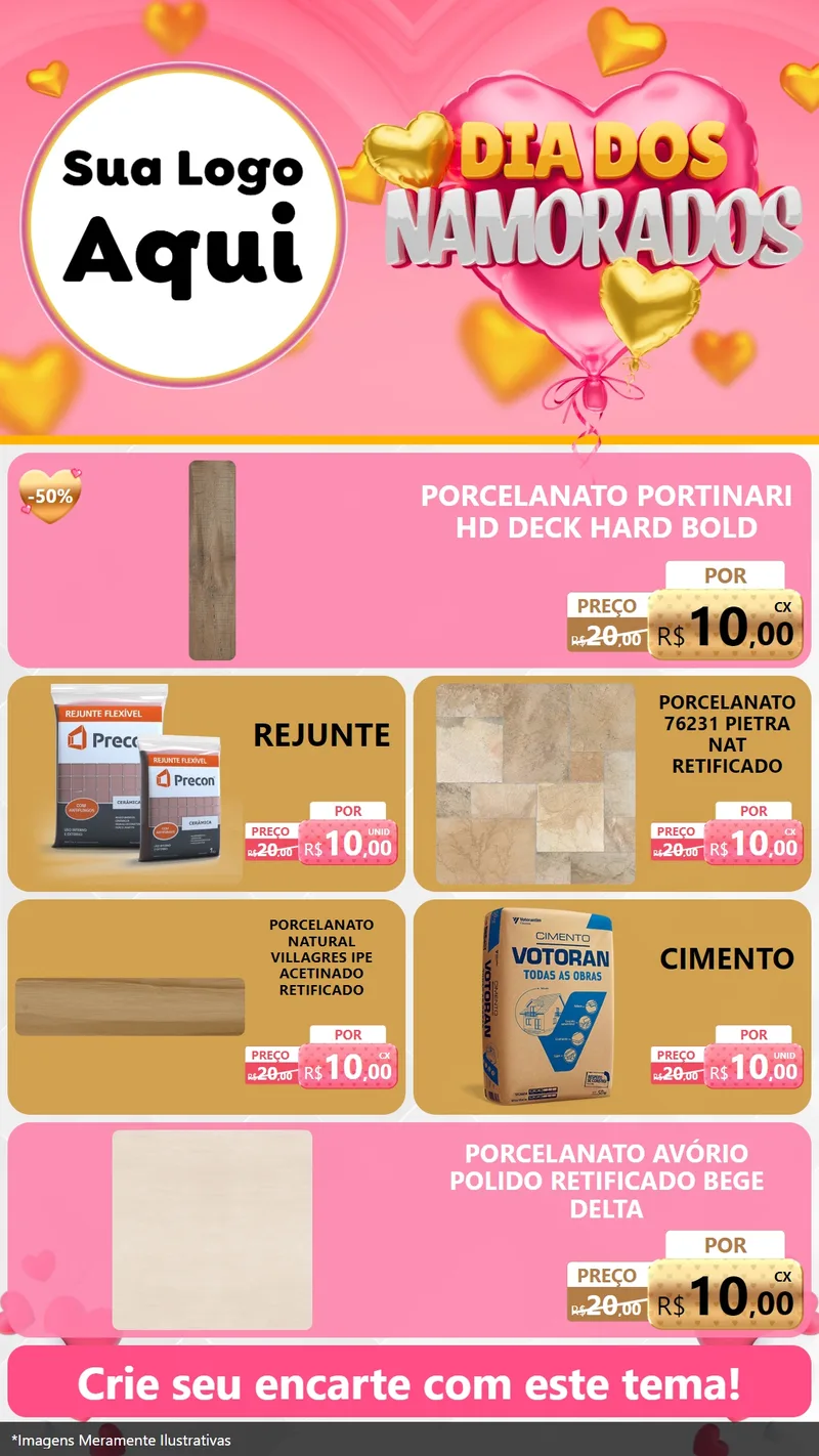 Modelo de TV para TV Vertical com o tema Dia dos Namorados para Pisos e revestimentos