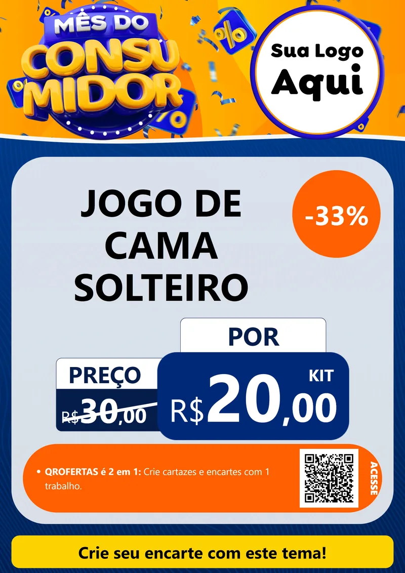 Modelo de Cartaz para Cartaz A4 Vertical com o tema Mês do Consumidor para Cama, Mesa e Banho