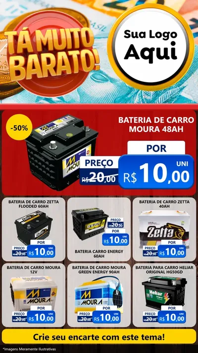 Modelo de Rede Social para Stories com o tema Está Muito Barato para Baterias Elétricas