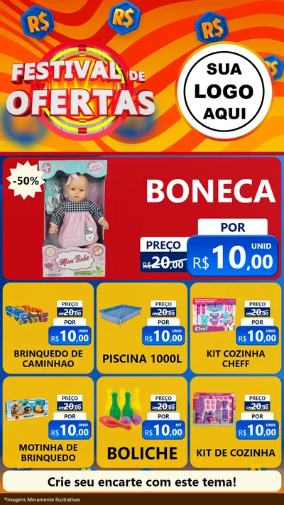 Modelo de Rede Social para Stories com o tema Festival de Ofertas para Brinquedos