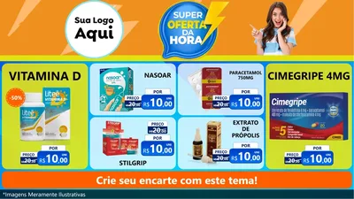 Modelo de TV para TV Horizontal com o tema Super Oferta da Hora para Farmácia