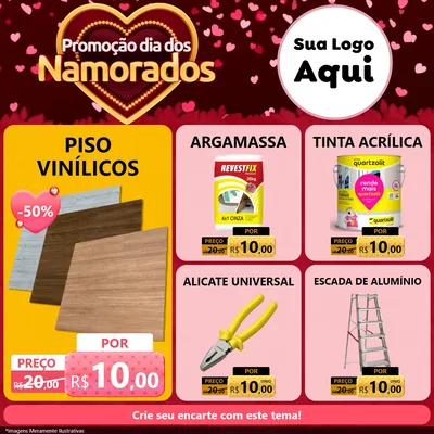 Modelo de Rede Social para Feed Facebook com o tema Promoção Dia Dos Namorados para Material para Construção