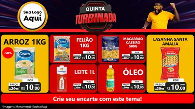 Modelo de TV para TV Horizontal com o tema Quinta Turbinada para Supermercado