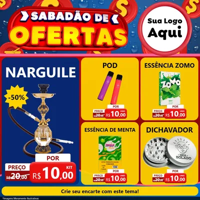 Modelo de Rede Social para Feed Facebook com o tema Sabadão de Ofertas para Tabacaria