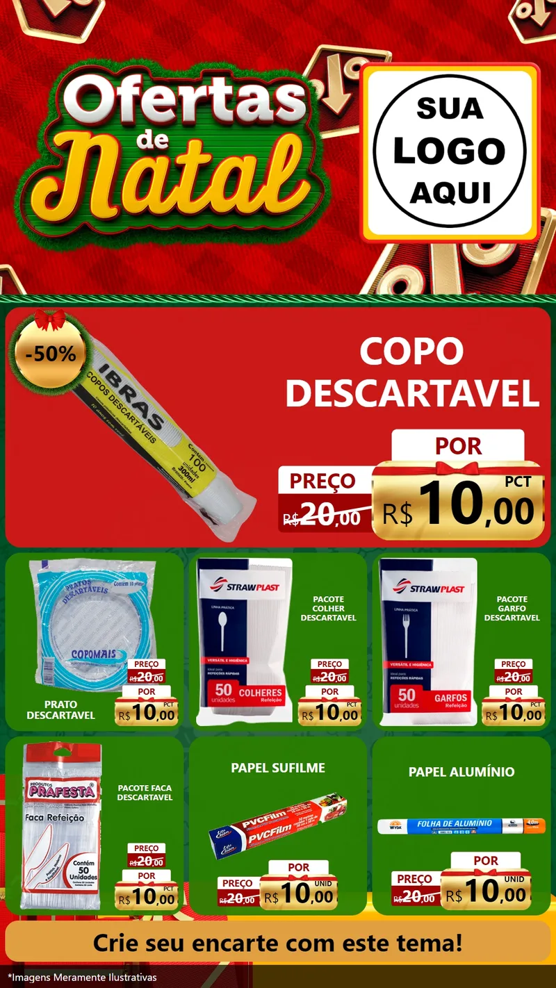 Modelo de Rede Social para Stories com o tema Ofertas de Natal para Embalagens