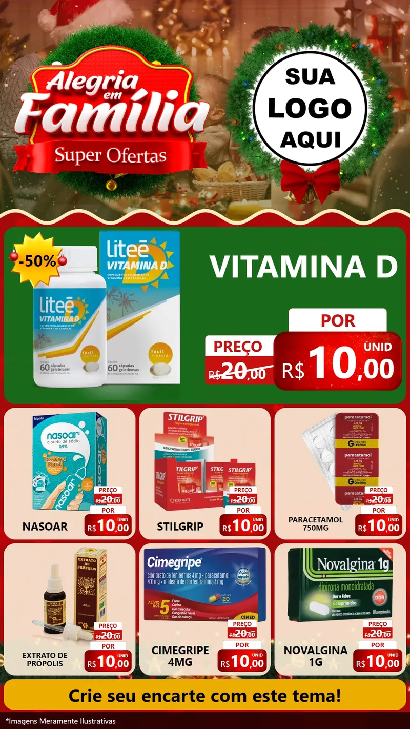 Modelo de Rede Social para Stories com o tema Alegria Em Família - Super Ofertas para Farmácia