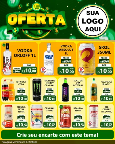 Modelo de Rede Social para Feed Instagram com o tema Oferta para Distribuidora de bebidas