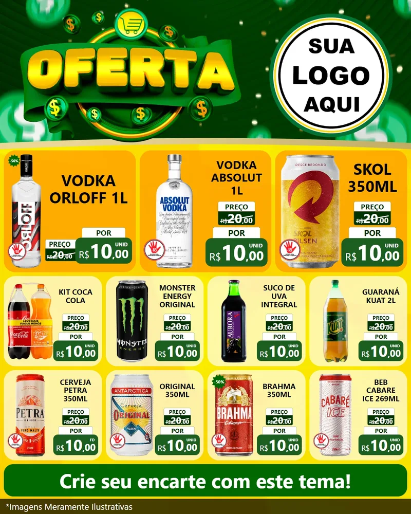Modelo de Rede Social para Feed Instagram com o tema Oferta para Distribuidora de bebidas