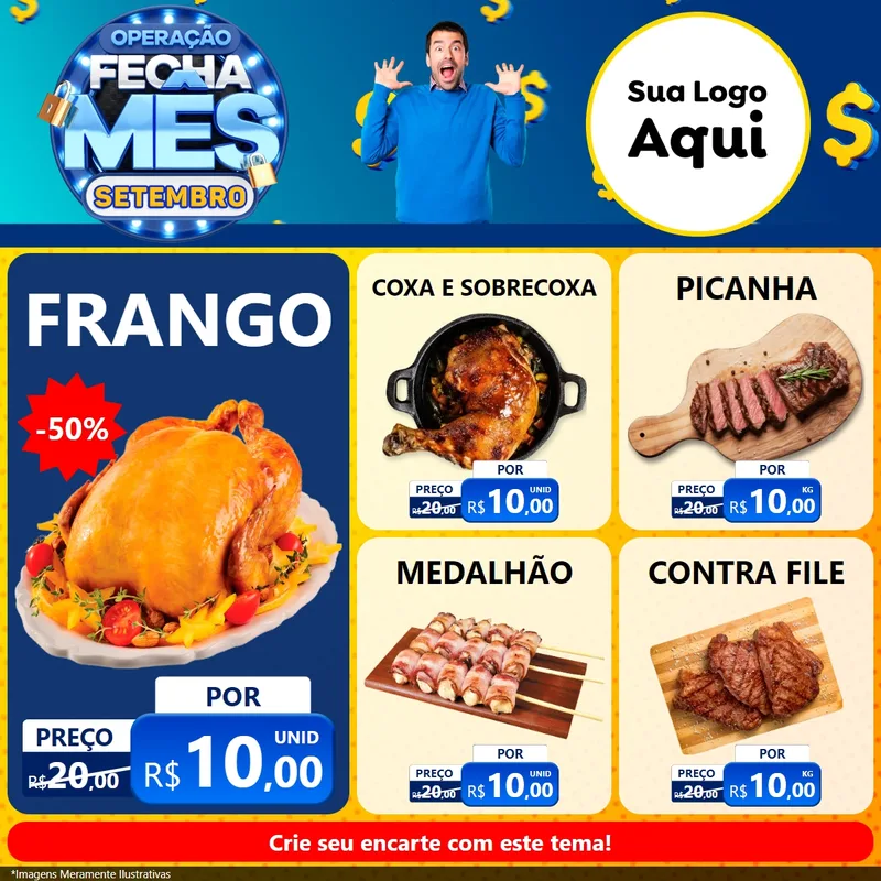 Modelo de Rede Social para Feed Facebook com o tema Operação Fecha Mês Setembro para Assados