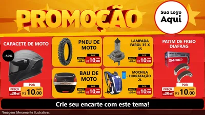 Modelo de TV para TV Horizontal com o tema Promoção para Moto peças