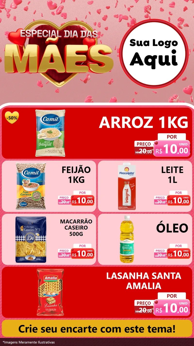 Modelo de TV para TV Vertical com o tema Especial Dia Das Mães para Supermercado