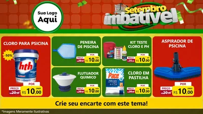 Modelo de TV para TV Horizontal com o tema Setembro Imbatível para Produtos para Piscina