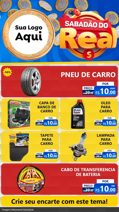 Modelo de TV para TV Vertical com o tema Sabadão do Real para Auto peças