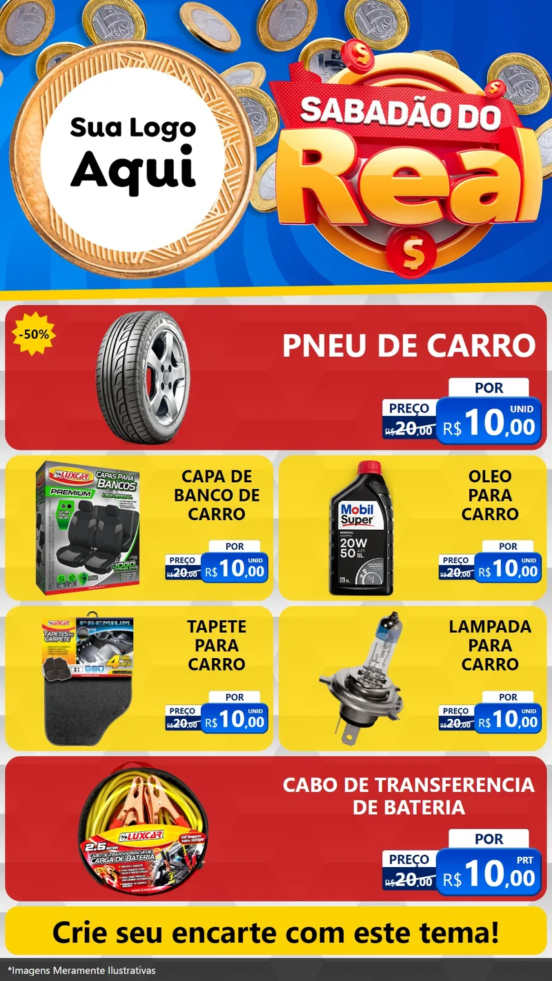 Modelo de TV para TV Vertical com o tema Sabadão do Real para Auto peças