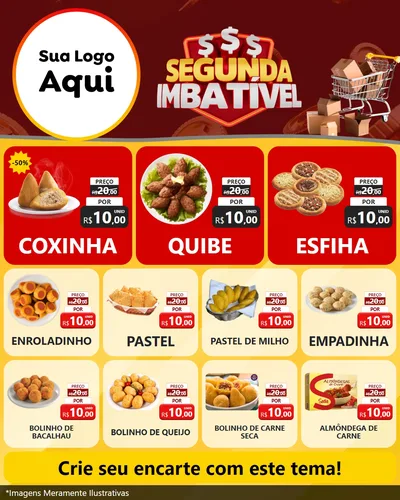 Modelo de Rede Social para Feed Instagram com o tema Segunda Imbatível para Salgadaria