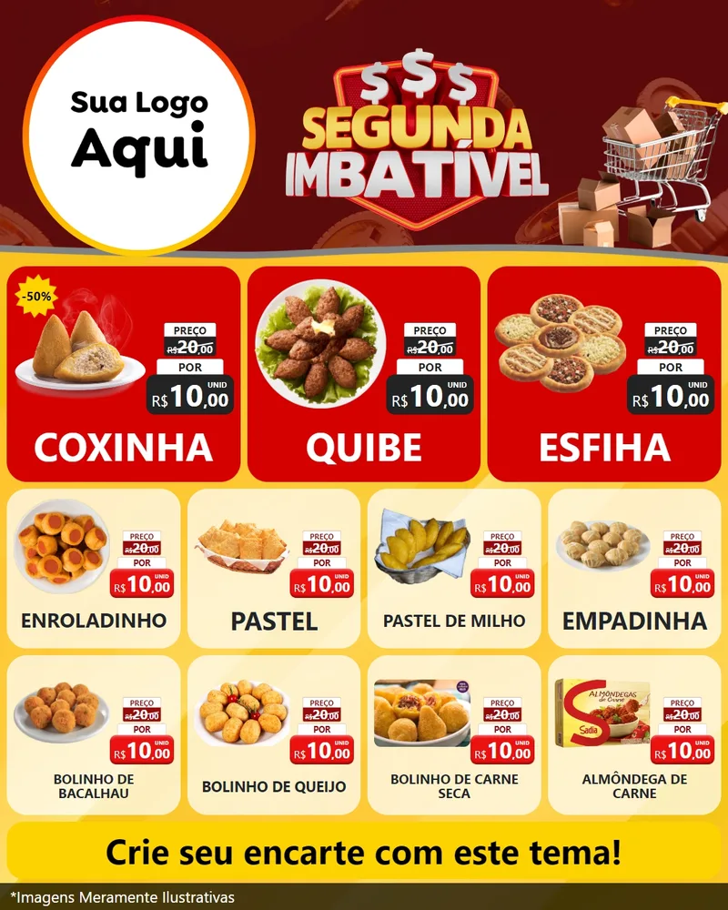 Modelo de Rede Social para Feed Instagram com o tema Segunda Imbatível para Salgadaria