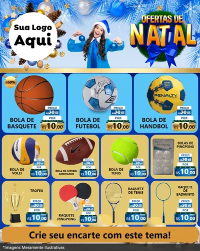 Modelo de Rede Social para Feed Instagram com o tema Ofertas de Natal para Artigos Esportivos