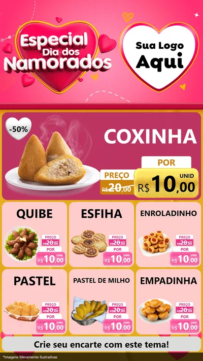 Modelo de Rede Social para Stories com o tema Especial Dia dos Namorados para Salgadaria