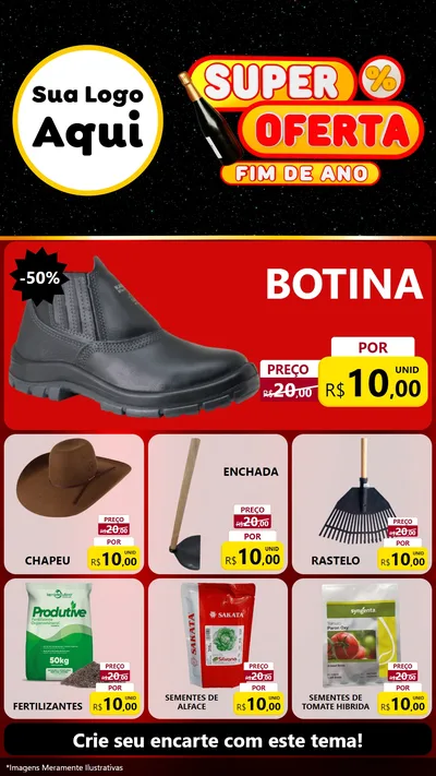Modelo de Rede Social para Stories com o tema Super Oferta Fim de Ano para Agropecuária