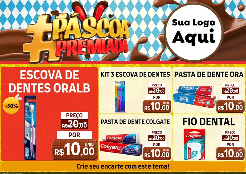 Modelo de Encarte para Encarte A4 Horizontal com o tema Páscoa Premiada para Higiene Pessoal