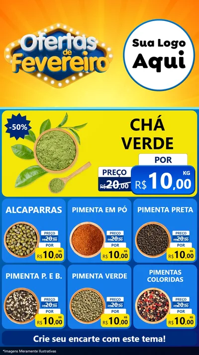 Modelo de Rede Social para Stories com o tema Ofertas de Fevereiro para Produtos Naturais