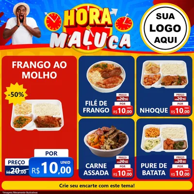Modelo de Rede Social para Feed Facebook com o tema Hora Maluca para Restaurante