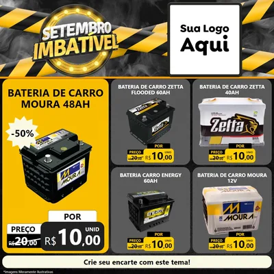 Modelo de Rede Social para Feed Facebook com o tema Setembro Imbatível para Baterias Elétricas