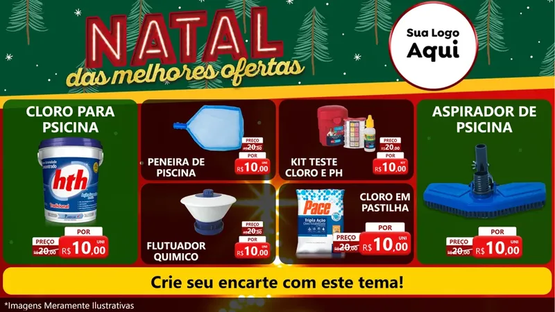 Modelo de TV para TV Horizontal com o tema Natal das Melhores Ofertas para Produtos para Piscina
