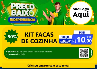 Modelo de Cartaz para Cartaz A4 Horizontal com o tema Preço Baixo de Independência para Utilidades Domésticas