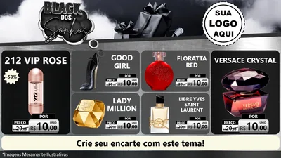 Modelo de TV para TV Horizontal com o tema Black dos Sonhos para Perfumes