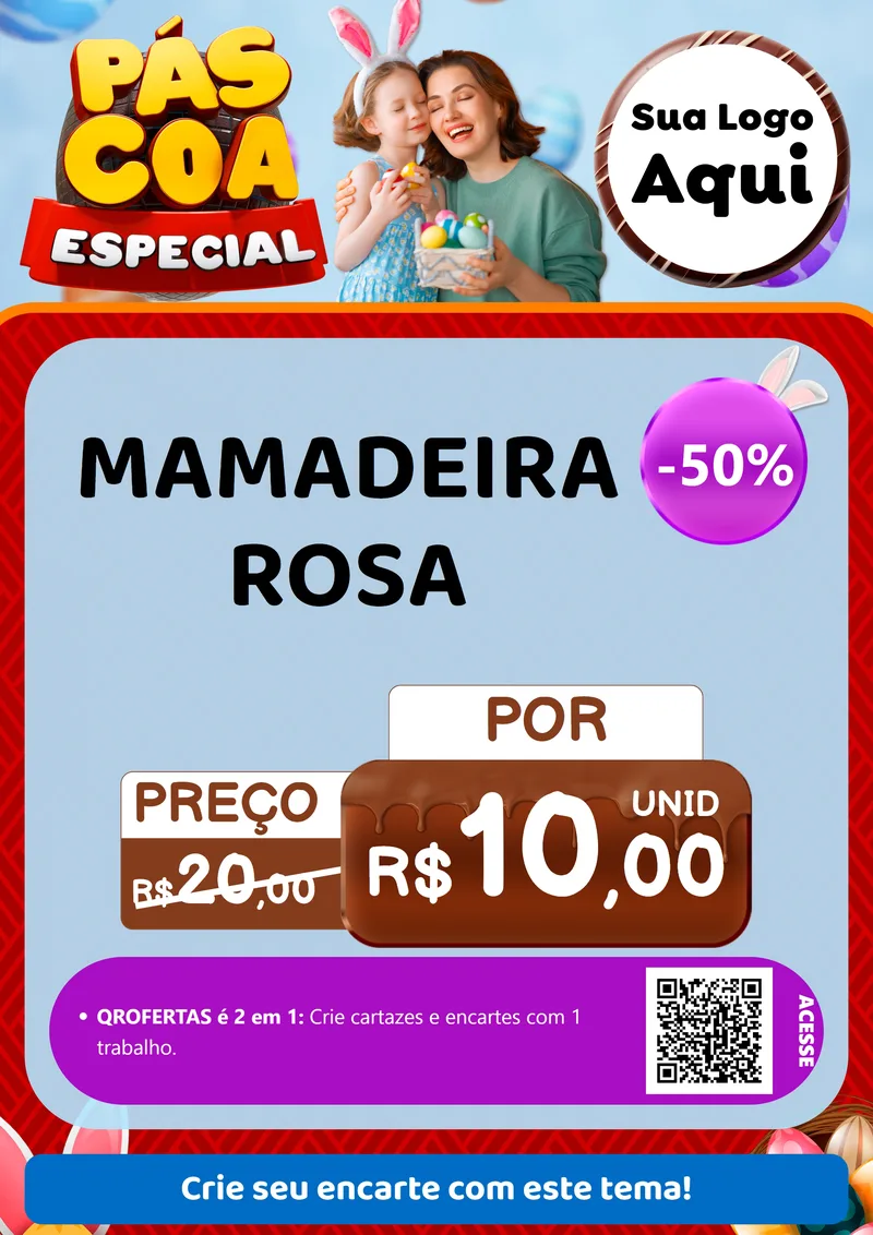 Modelo de Cartaz para Cartaz A4 Vertical com o tema Páscoa Especial para Bebês
