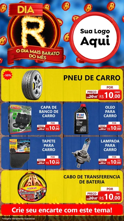 Modelo de TV para TV Vertical com o tema Dia R - O Dia Mais Barato Do Mês para Auto peças