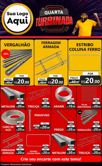 Modelo de Encarte para Encarte Grande com o tema Quarta Turbinada para Ferragens