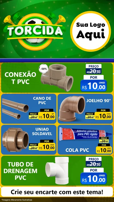 Modelo de TV para TV Vertical com o tema Torcida para Tubos e conexões