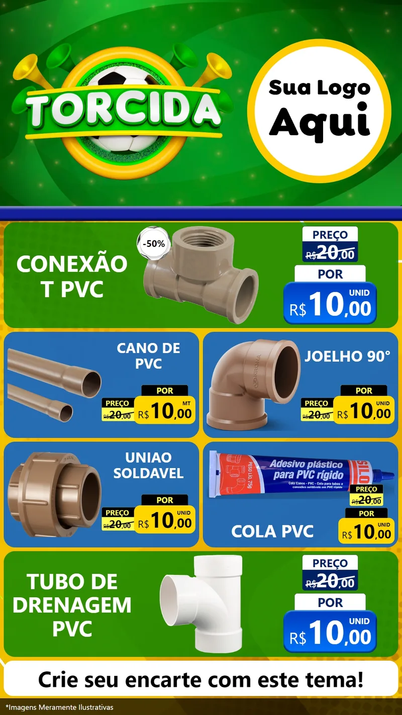 Modelo de TV para TV Vertical com o tema Torcida para Tubos e conexões