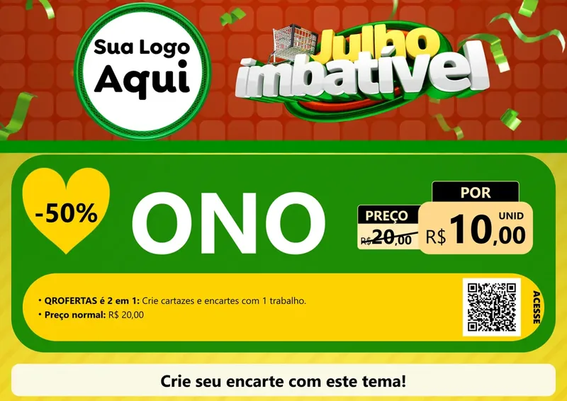 Modelo de Cartaz para Cartaz A4 Horizontal com o tema Julho Imbatível para Óticas